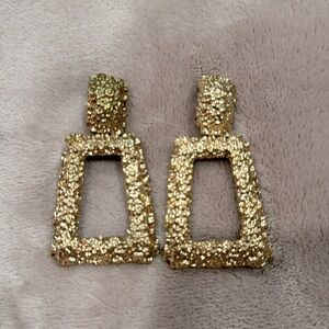 Zara gold statement costume jewelry pierced earrings.